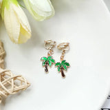 Cartoon Enamel Clip Earrings Small Flower Animal Cuff No Ear Hole Earrings