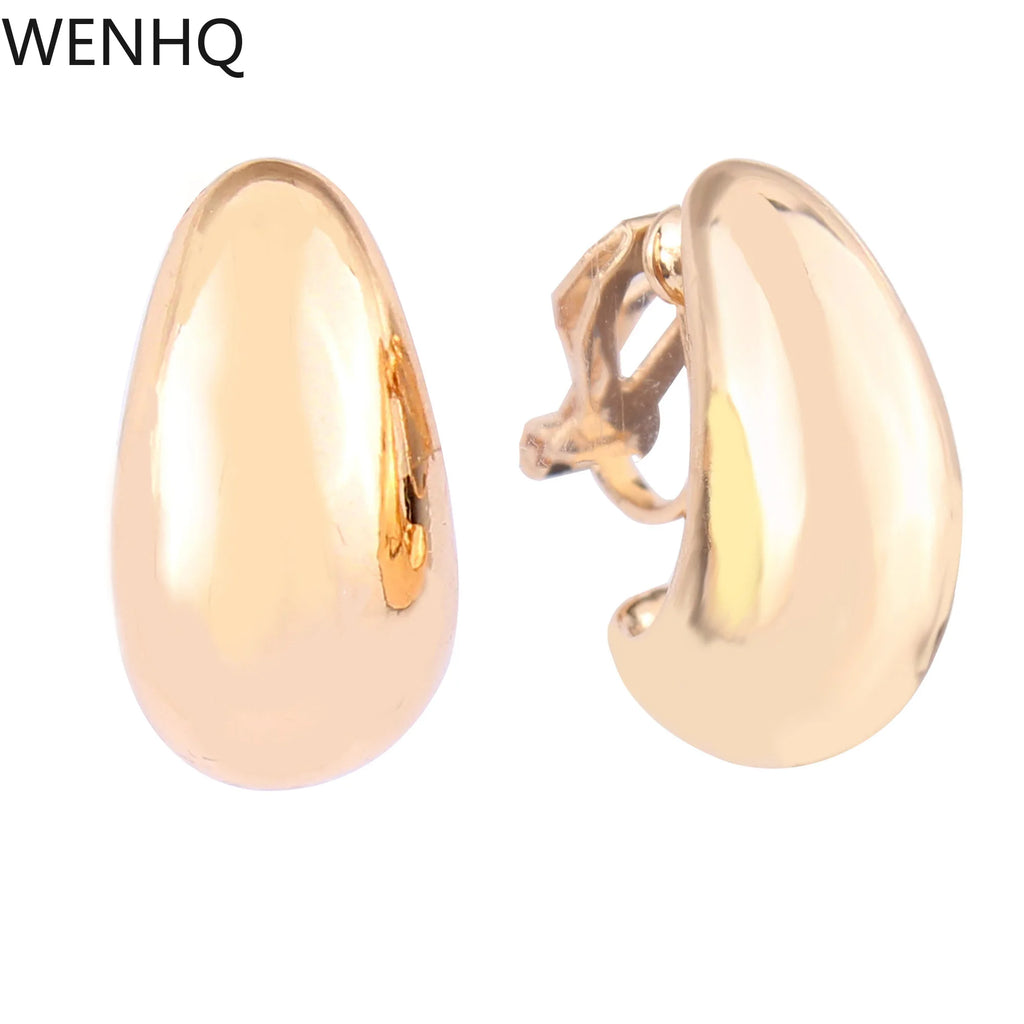 Korea Style Teardrop Stud Clip Earrings No Piercing Ear Clip