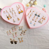 Cartoon Stud Clip on Earrings Flower Animal Cuff Ear Clip Jewelry