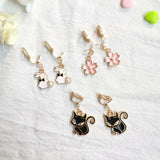 Cartoon Stud Clip on Earrings Flower Animal Cuff Ear Clip Jewelry