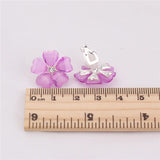 Silver Plated Flower Ear Clip Earrings