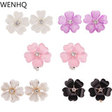 Silver Plated Flower Ear Clip Earrings