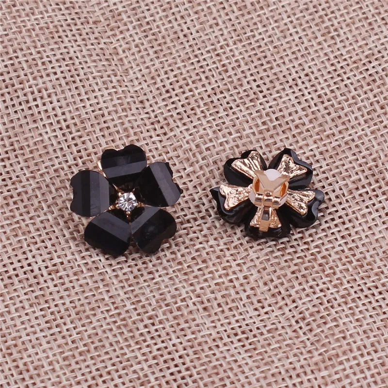 Silver Plated Flower Ear Clip Earrings