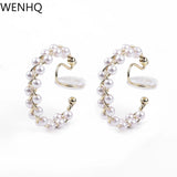 Japan Style C Shape Clip Earrings Faux Pearl Ear Clip
