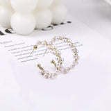 Japan Style C Shape Clip Earrings Faux Pearl Ear Clip