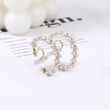 Japan Style C Shape Clip Earrings Faux Pearl Ear Clip