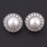 Arrival 18K CZ Pearl Stud Clip-on Earrings for Women No Pierced Cuff Earrings