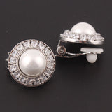 Arrival 18K CZ Pearl Stud Clip-on Earrings for Women No Pierced Cuff Earrings