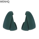 Frosted Green Clip-on Earrings, Female Stud Earrings, Gift