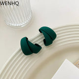 Frosted Green Clip-on Earrings, Female Stud Earrings, Gift