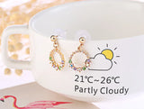 Geometric CZ Dangle Clip-on Earrings Shiny Ear Clips