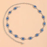 Western Turquoise Concho Belt Adjustable Metal Waist Chain Women's Accessories