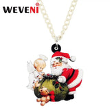 Acrylic Christmas Necklace Pendant Chain Choker Decoration Jewelry Gift