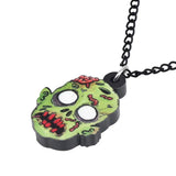 Halloween Zombie Head Necklace Chain Pendant - Funny Gift