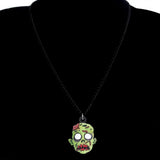 Halloween Zombie Head Necklace Chain Pendant - Funny Gift