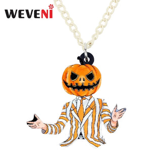 Acrylic Halloween Zombie Necklace Pendant Choker