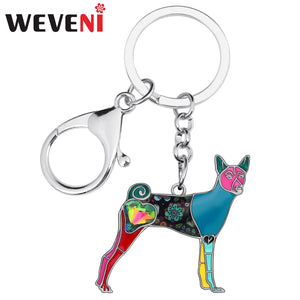 Basenji Dogs Keychains Pets Bag Key Chain Ring Jewelry For Women Girls Gift
