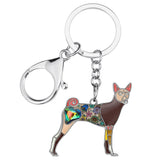 Basenji Dogs Keychains Pets Bag Key Chain Ring Jewelry For Women Girls Gift