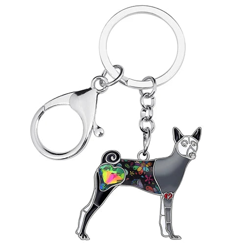 Basenji Dogs Keychains Pets Bag Key Chain Ring Jewelry For Women Girls Gift