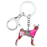 Basenji Dogs Keychains Pets Bag Key Chain Ring Jewelry For Women Girls Gift