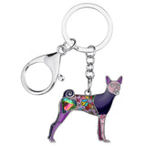 Basenji Dogs Keychains Pets Bag Key Chain Ring Jewelry For Women Girls Gift