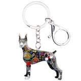 Enamel Metal Doberman Dog Key Chain Keychain Animal Jewelry Gift