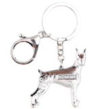 Enamel Metal Doberman Dog Key Chain Keychain Animal Jewelry Gift