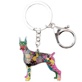 Enamel Metal Doberman Dog Key Chain Keychain Animal Jewelry Gift