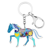 Enamel Shine Horse Key Chain Handbag Charm Key Ring Car Keychain