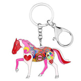 Enamel Shine Horse Key Chain Handbag Charm Key Ring Car Keychain