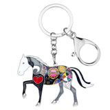 Enamel Shine Horse Key Chain Handbag Charm Key Ring Car Keychain