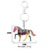 Enamel Shine Horse Key Chain Handbag Charm Key Ring Car Keychain