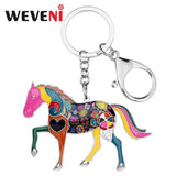 Enamel Shine Horse Key Chain Handbag Charm Key Ring Car Keychain