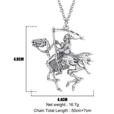 Alloy Plated Grim Reaper Necklace Skeleton Pendant Jewelry