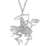 Alloy Plated Grim Reaper Necklace Skeleton Pendant Jewelry