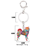 Metal Shiba Inu Key Chain Enamel Dog Keychain Accessories