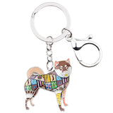 Metal Shiba Inu Key Chain Enamel Dog Keychain Accessories