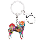 Metal Shiba Inu Key Chain Enamel Dog Keychain Accessories