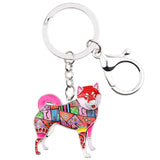Metal Shiba Inu Key Chain Enamel Dog Keychain Accessories