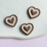 20-30Pcs Double Layer Love Hearts Resin Earring Headwear DIY Ornaments