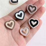 20-30Pcs Double Layer Love Hearts Resin Earring Headwear DIY Ornaments