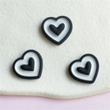 20-30Pcs Double Layer Love Hearts Resin Earring Headwear DIY Ornaments