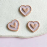 20-30Pcs Double Layer Love Hearts Resin Earring Headwear DIY Ornaments