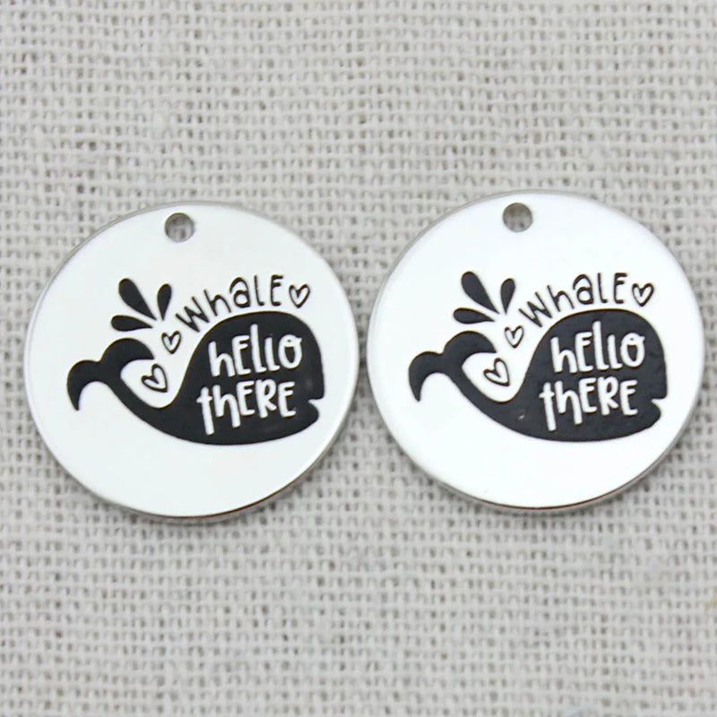WHALE HELLO THERE Necklace, Engraved Jewelry, Sister Gifts