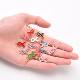 30 Pcs Ribbon Charms Cancer Awareness Alzheimer Pendant for DIY Jewelry Making