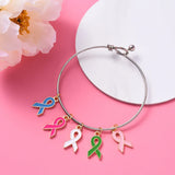 30 Pcs Ribbon Charms Cancer Awareness Alzheimer Pendant for DIY Jewelry Making