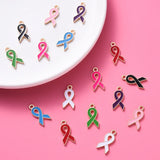 30 Pcs Ribbon Charms Cancer Awareness Alzheimer Pendant for DIY Jewelry Making