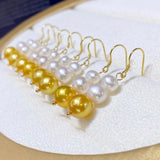 Freshwater Pearl 6-9mm 14KGP Earrings for Women