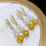 Freshwater Pearl 6-9mm 14KGP Earrings for Women