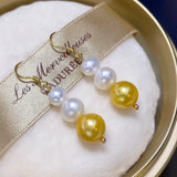 Freshwater Pearl 6-9mm 14KGP Earrings for Women